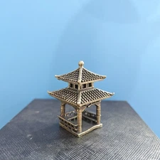 Brass Pavilion Model Hexagon Octagon Miniature for Bonsai Rockery Landscape