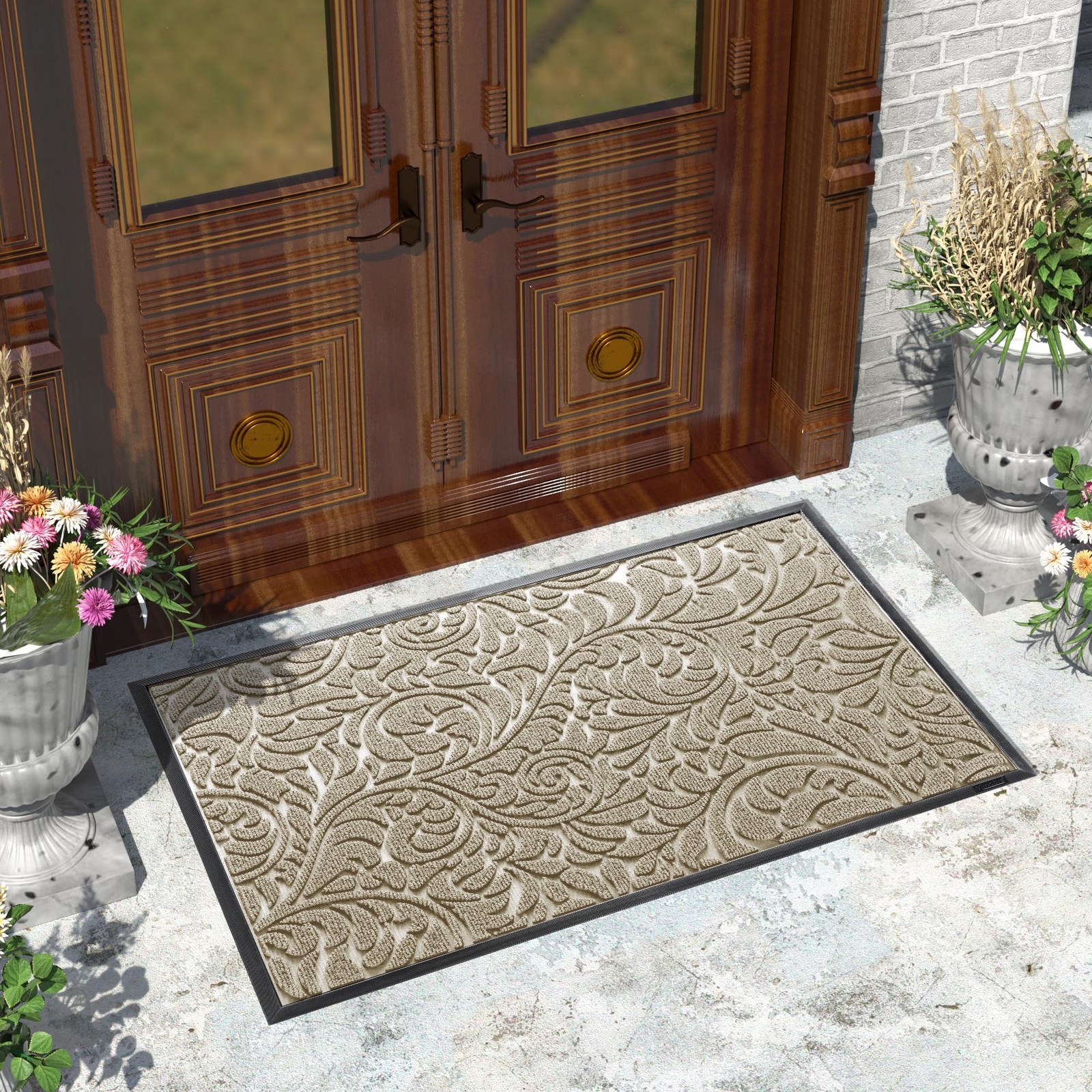 Sturdy Heavy Duty Front Door Mat for Home Entrance Indoor Outdoor Use