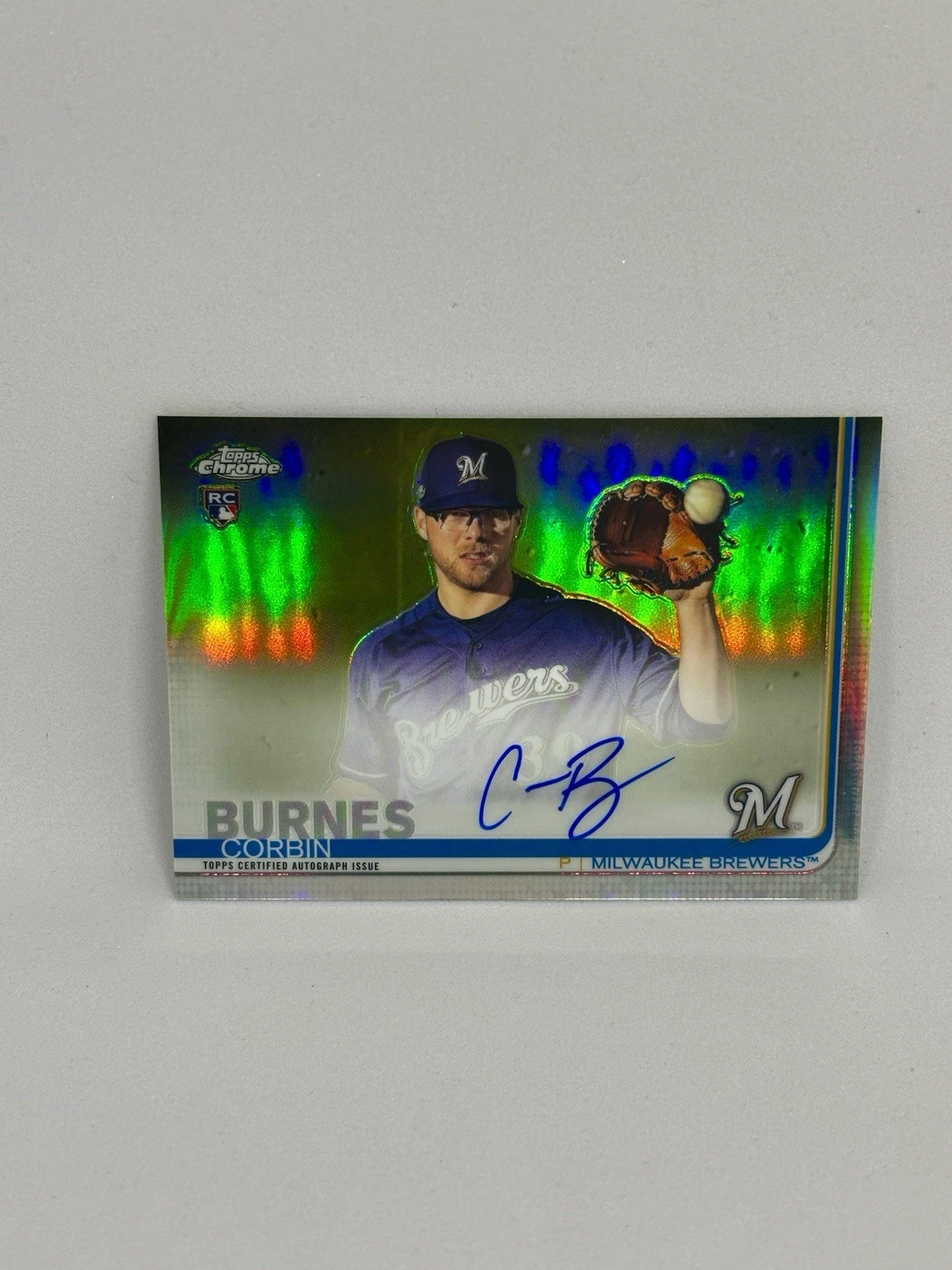 2019 Topps Chrome Corbin Burnes RC /499 Refractor Auto #RA-CB Rookie