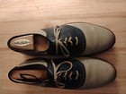 Vtg Walk -over Saddle Shoes Mens 8.5  Tan Navy  Brick Sole Oxfords — photo 8