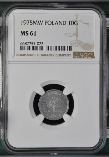 Poland 10 Groszy 1975 MW NGC MS 61