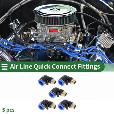 Push to Connect Air Fittings 5/8'' 90 Degree Air Line Quick Joint 3/8''BSPT Blue
