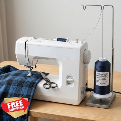 Simthread Heavy Duty Blue Jeans Thread Cone Warm Gray 1000 Meters