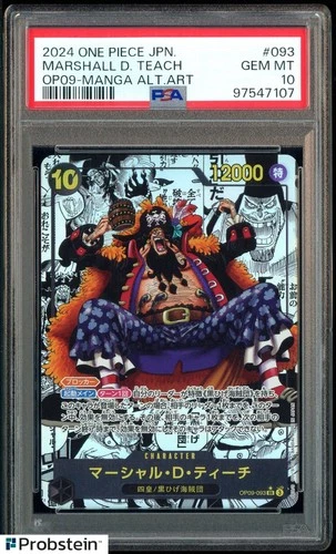 2024 One Piece OP09 Japanese #093 Marshall D. Teach Manga Alternate Art PSA 10