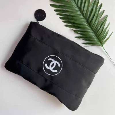 Chanel Beaute Pouch Cosmetic Clutch Pouch Black