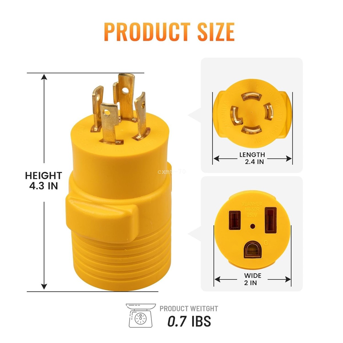 Suplevel 10FT NEMA L14-30P To 6-50R Adapter Cord – 30A Male To 50A Female, Heavy-Duty Welder Extension, ETL Listed