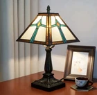 Vintage Tiffany Style Stained Glass Table Lamp Shade Bedside Desk Light Decor