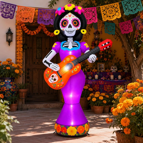 Dia De Los Muertos Decoration, 6 FT Halloween Inflatables Décor Day of