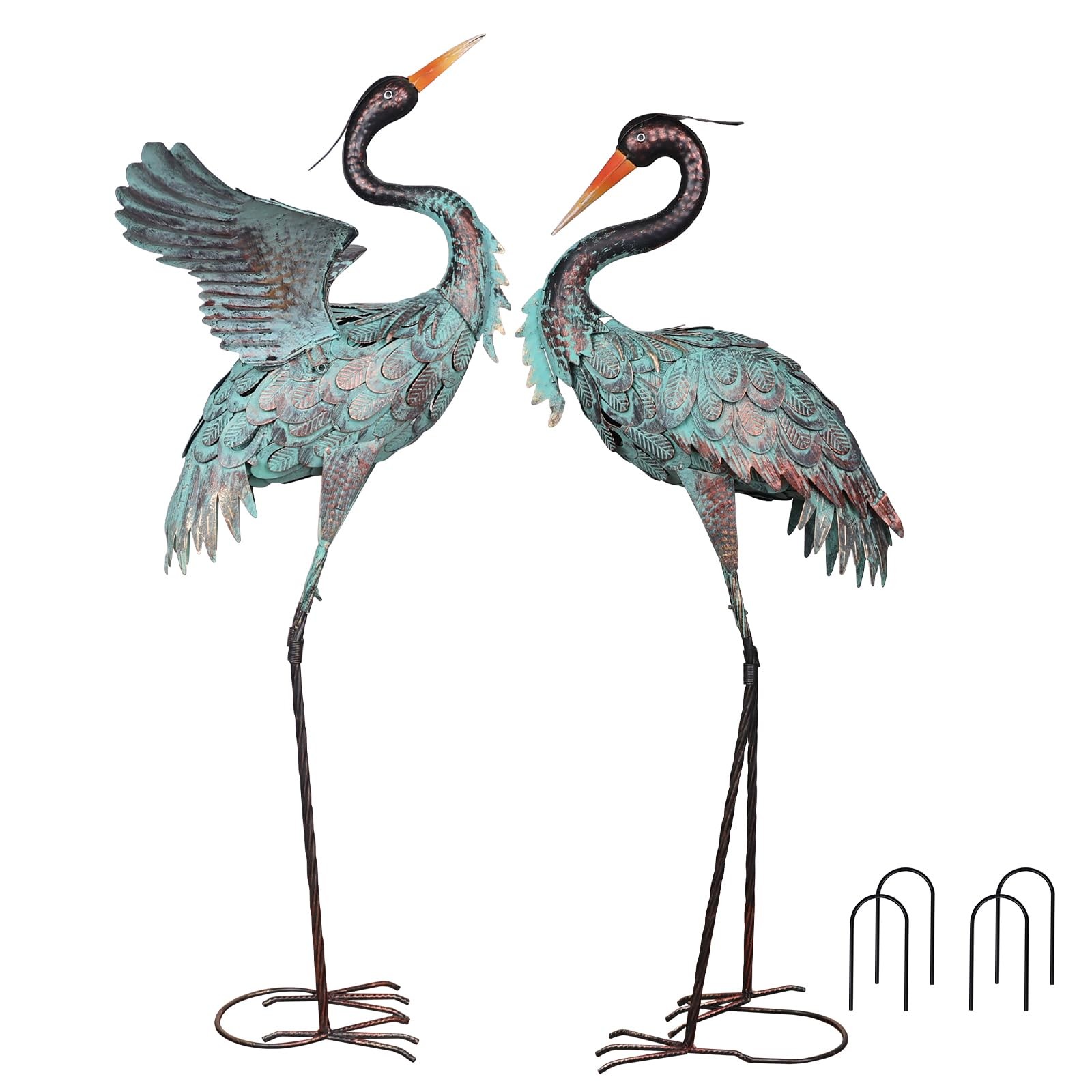 Large Metal Heron Garden Statue – 38