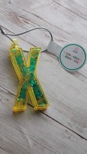 Wondershop Monogram Letter  X  Christmas Ornament - Yellow/Glitter - NEW