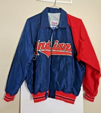 VINTAGE MLB Cleveland Indians Jacket M Medium Starter Diamond Collection Coat