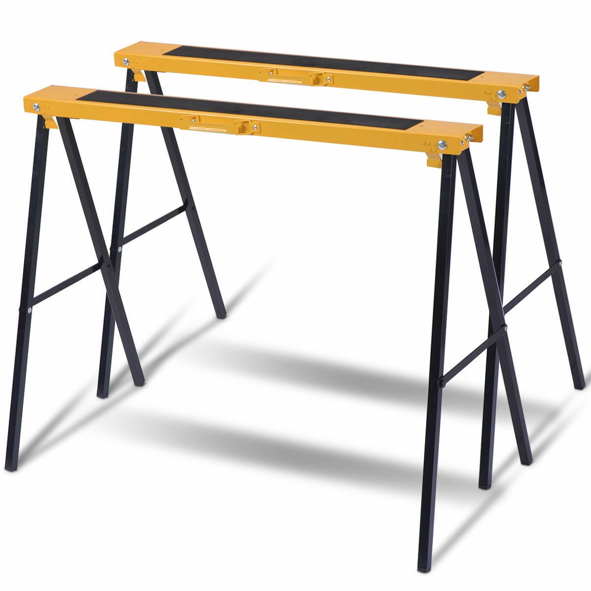 2 Pack Heavy Duty Saw Horse Steel Folding Legs Portable Sawhorse Pair