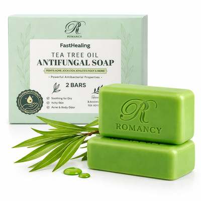 Tea Tree Antifungal Soap Bar 2 Pack   Face & Body Antibacterial Cleanser