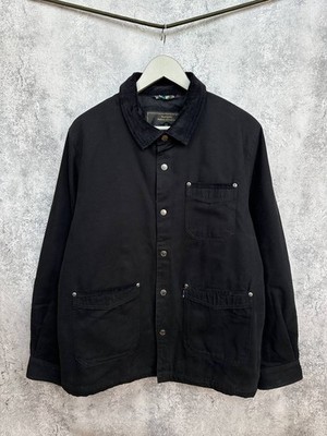 Merc London Bethnal-T Chore Jacke schwarz gesteppt gefüttert Workwear...