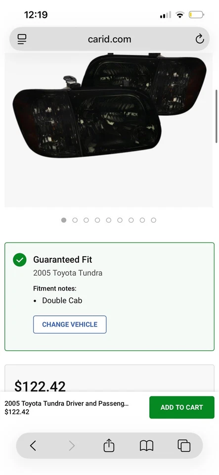 Toyota Tundra 2005-2006 doble cabina con faros negros y esquina Foto 3 de 3