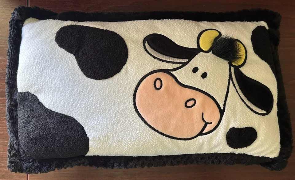 Nici Cow Rectangular Decal Pillow - Ultra Rare - 44cm X 25cm - Black & White Cow - Image 2 of 4