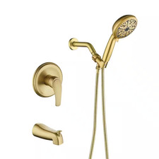 Single Handle 10-Spray Tub and Shower Faucet Trim Kit with Handheld Shower 1.8 G
