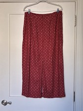 Whimsigoth Vintage 90s Fairycore Midi Skirt Red Grey Floral