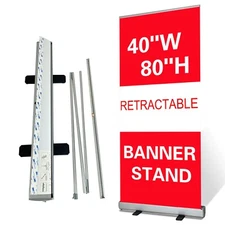 40"x 80" Heavy-Duty Retractable Banner Stand with Padded Canvas Bag (Stand ONLY)