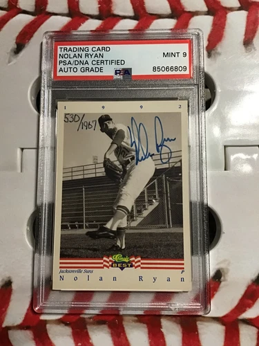 Nolan Ryan 1992 Classic Best PSA/DNA Auto Grade 9 /1967 PR1 Jacksonville Suns