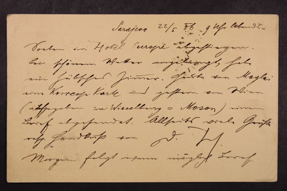 Bosnia 1886 Postal Card Serajevo(c) to Mariahilf - L41706 - Image 2 of 2