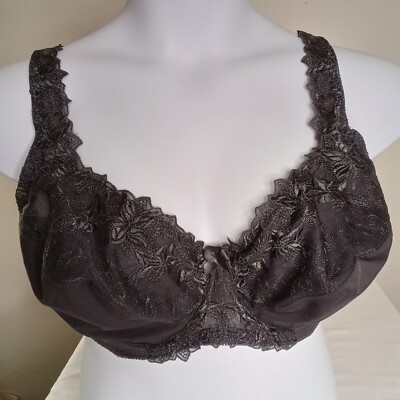 Curve Muse Minimizer Unlined Underwire Bra 44DDDD Dark Gray Embroidered ...