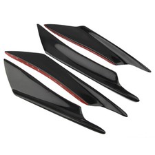 4x Universal Car Front Bumper Lip Splitter Fins Body Canards Gloss Refit Pvc