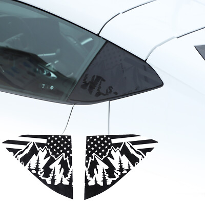 For Corvette C8 20+ Rear Quarter Window Accent Decal US Flag Trim ...
