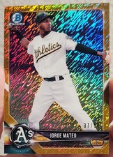 2018 Bowman Chrome Prospects Gold Shimmer Refractor #/50 Jorge Mateo #BCP95