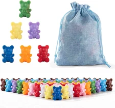 Rainbow Counting Bears Set of 60, 6 Colors Sorting Teddy Plastic Bears