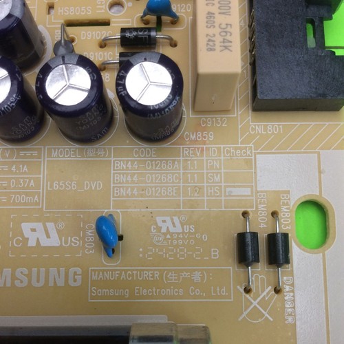 Placa de alimentación principal para televisión Samsung UN65DU7200F BN44-01268E L65S6_DVD - Imagen 3 de 6