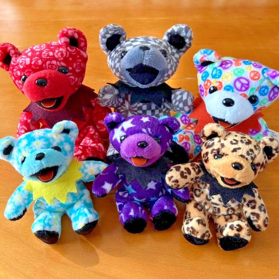 Vintage Grateful Dead Bear Lot Of 6 Plush Doll Rare PEACE Vintage Grateful Dead Bear Lot Of 6 Plush Doll Rare PEACE
