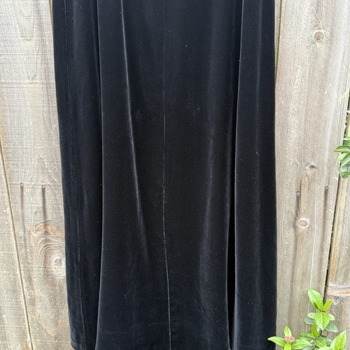 Kay Unger Black Velvet Lines A Skirt New York Women's 10 Maxi Vintage Silk/Rayon - Picture 4 of 9