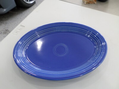 Fiesta Homer Laughlin Large Sapphire Blue Oval Serving Platter 10