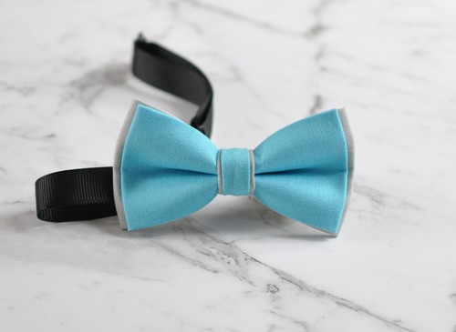 Baby Boy Kids 100% Cotton 2 Layers Bow Tie Wedding Pink NAVY BLUE Yellow Grey - Picture 28 of 88