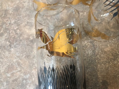 Vintage Gold Duck glasses with gold rim with metal Holder - Picture 5 of 8
