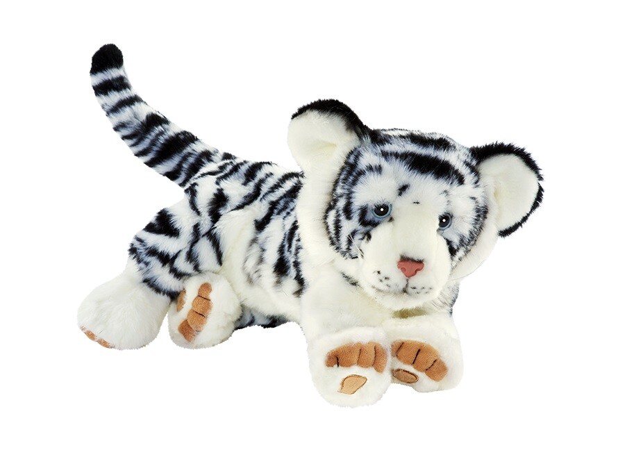 Anima 1923 Tigre Bianca Sdraiata 35 Cm Peluche Giocattolo Di
