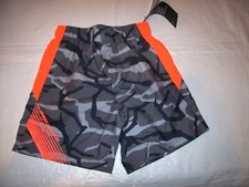 Under Armour gray orange camo boys swim suit trunks shorts elastic waist sz 4