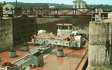 Vintage Postcard River Badge Leaving Mohawk River Near Hudson River Waterford NY