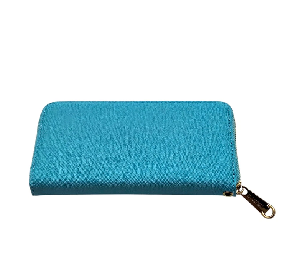 Cartera/bolso de mano Dasein verde azulado de cuero vegano para mujer 7 pulgadas *NUEVO* Foto 2 de 4