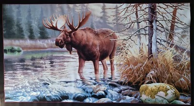 Moose Panel By Elizabeth Studio 24"L x 44"W Nature Quilting Sewing Crafting