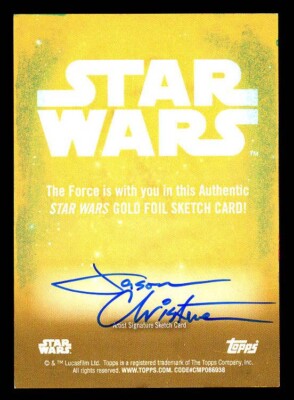 C3PO 1/1 Gold Foil Sketch Jason Christner 2024 Topps Chrome Star