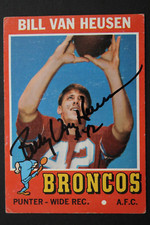 Billy Van Heusen Denver Broncos Signed 1971 Topps #9 Autographed Card MARYLAND