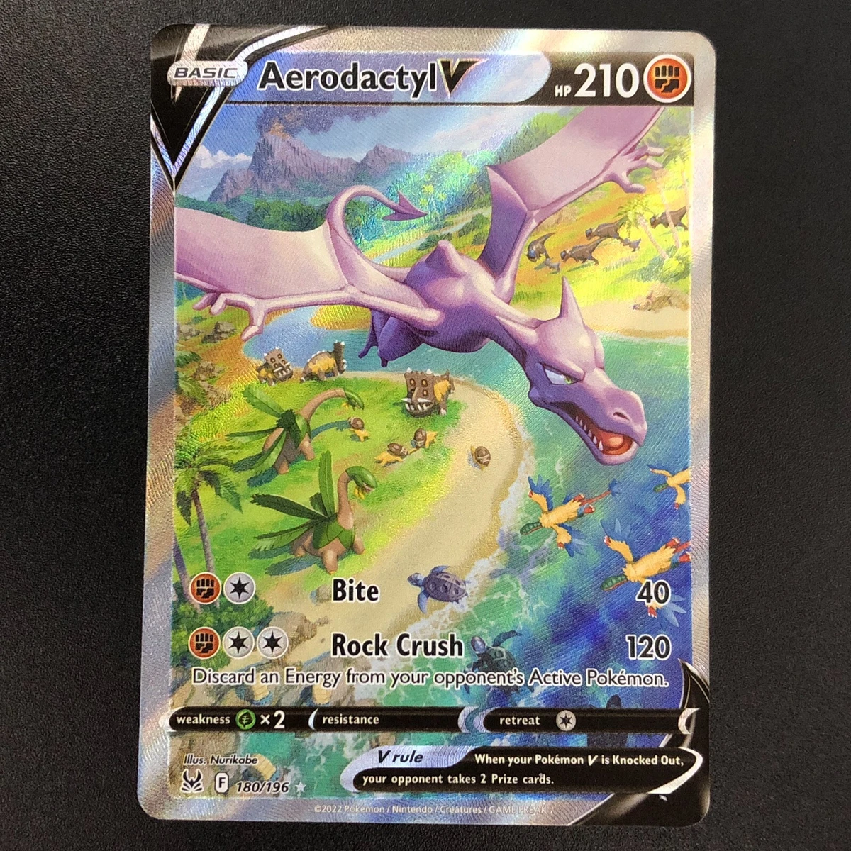 Pokemon - Aerodactyl V - 180/196 Lost Origin Full Alternate Art Card