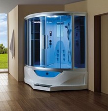Freestanding Combination Steam Shower with Jetted Tub