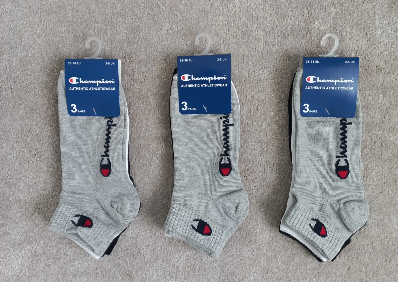 9 PAIRS Champion Adult Ankle Socks New Regular Cotton Trainer Sport Size 3-5