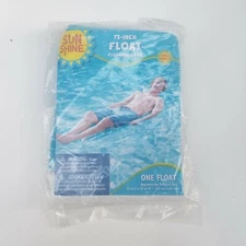 Swimming Pool Air Mattress Blue Inflatable Float Vintage 72"x27"