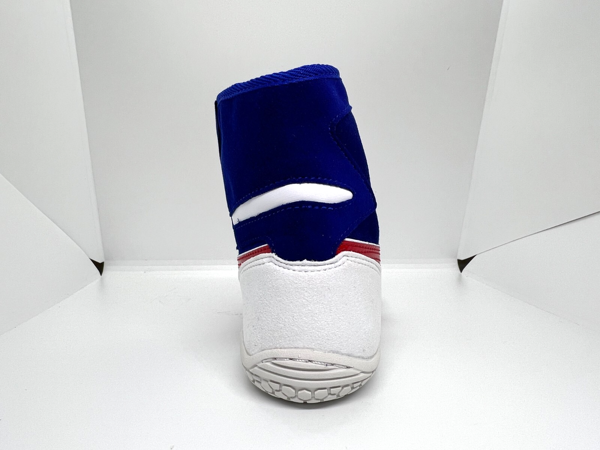asics Boxing Wrestling Shoes Blue and White Red Line EX-EO New