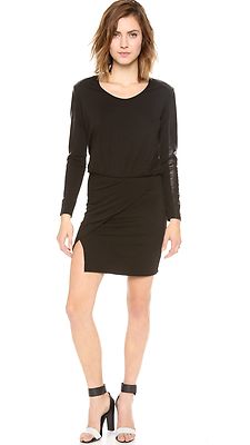 NWT Mason Michelle Mason Leather Sleeve Dress Black SZ S MSRP $495 *Sold  Out* | eBay
