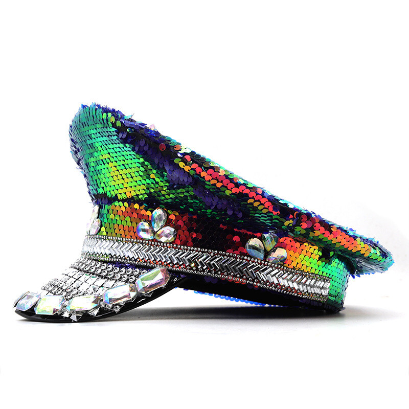 Bling Strass Baseball Cap Verstellbar - Lustige Karneval Mütze Mit Glitzer